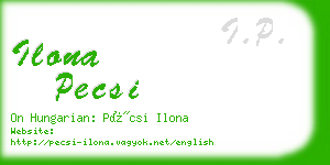 ilona pecsi business card